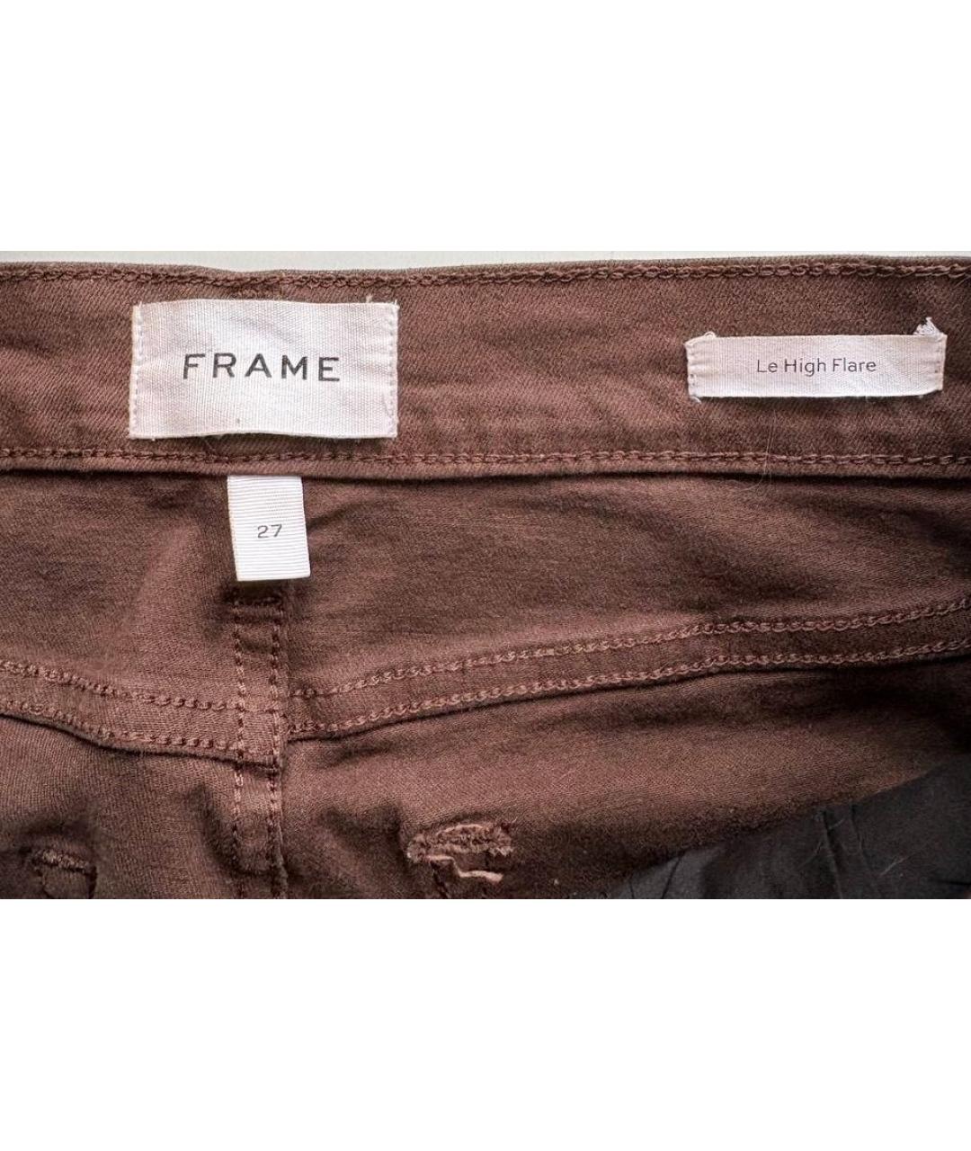 FRAME Коричневые хлопко-эластановые джинсы клеш, фото 7