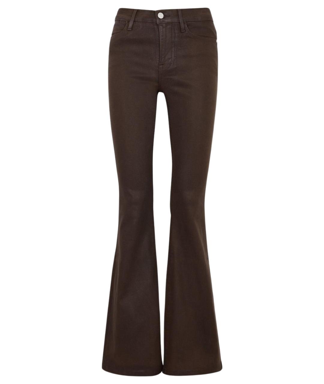 FRAME Коричневые хлопко-эластановые джинсы клеш, фото 1