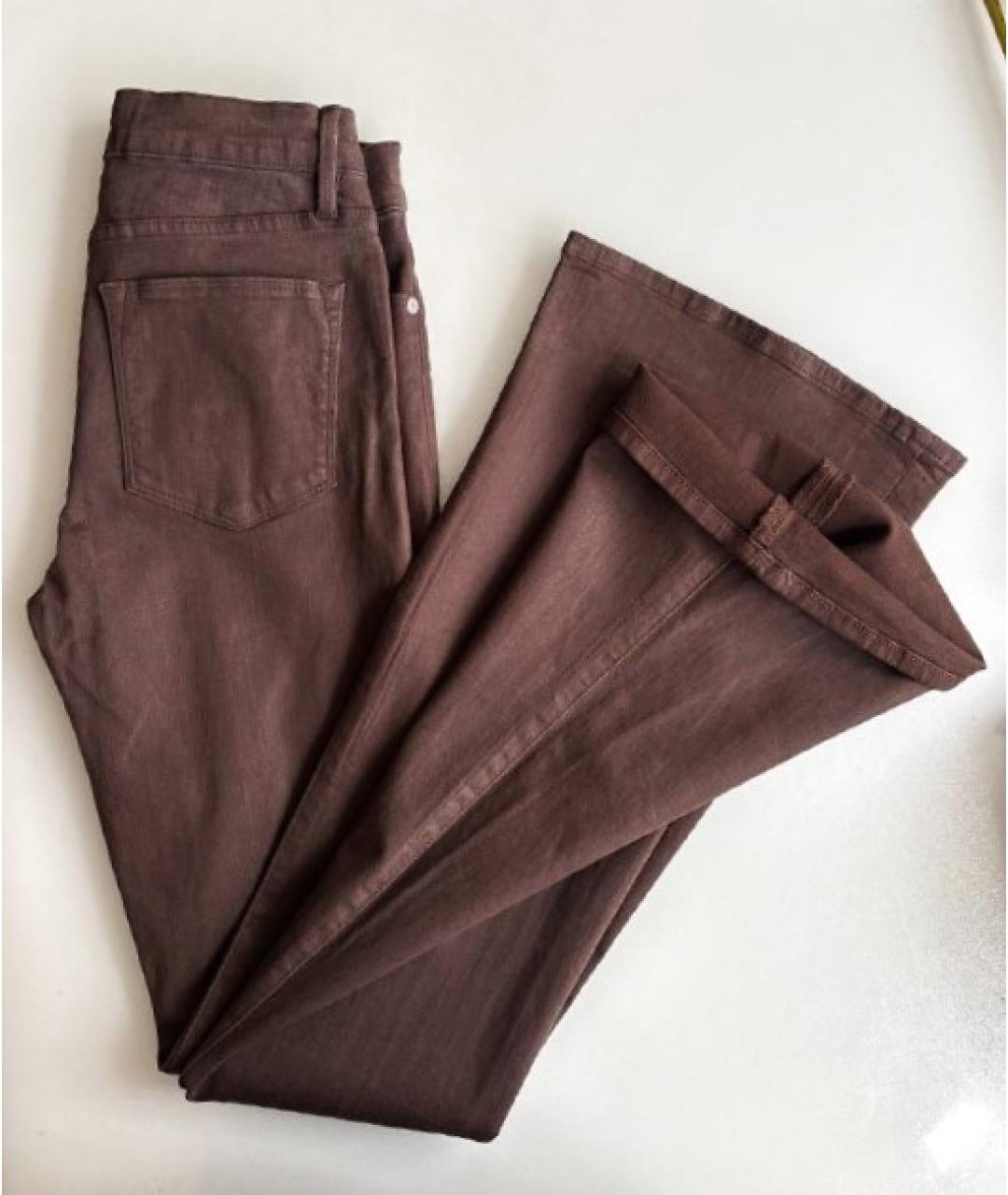 FRAME Коричневые хлопко-эластановые джинсы клеш, фото 5