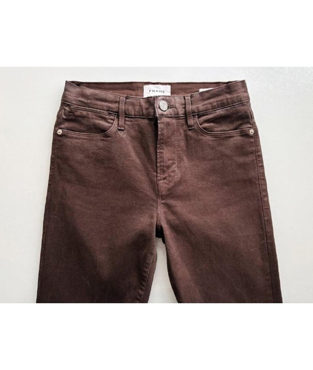 FRAME Коричневые хлопко-эластановые джинсы клеш, фото 6