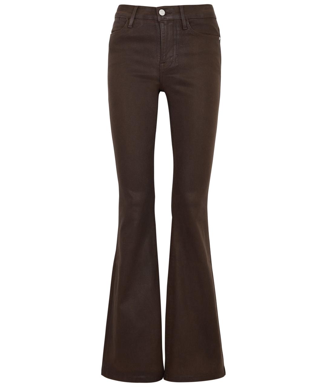 FRAME Коричневые хлопко-эластановые джинсы клеш, фото 10