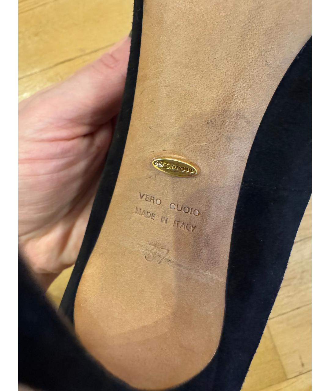 SERGIO ROSSI Черные замшевые туфли, фото 7