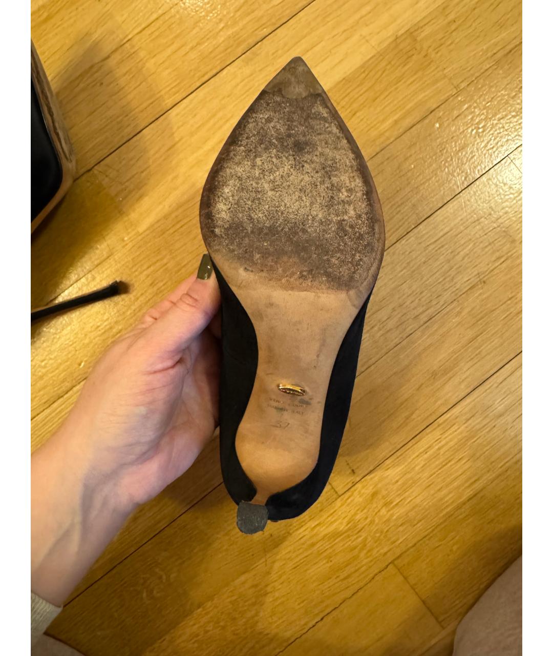 SERGIO ROSSI Черные замшевые туфли, фото 5