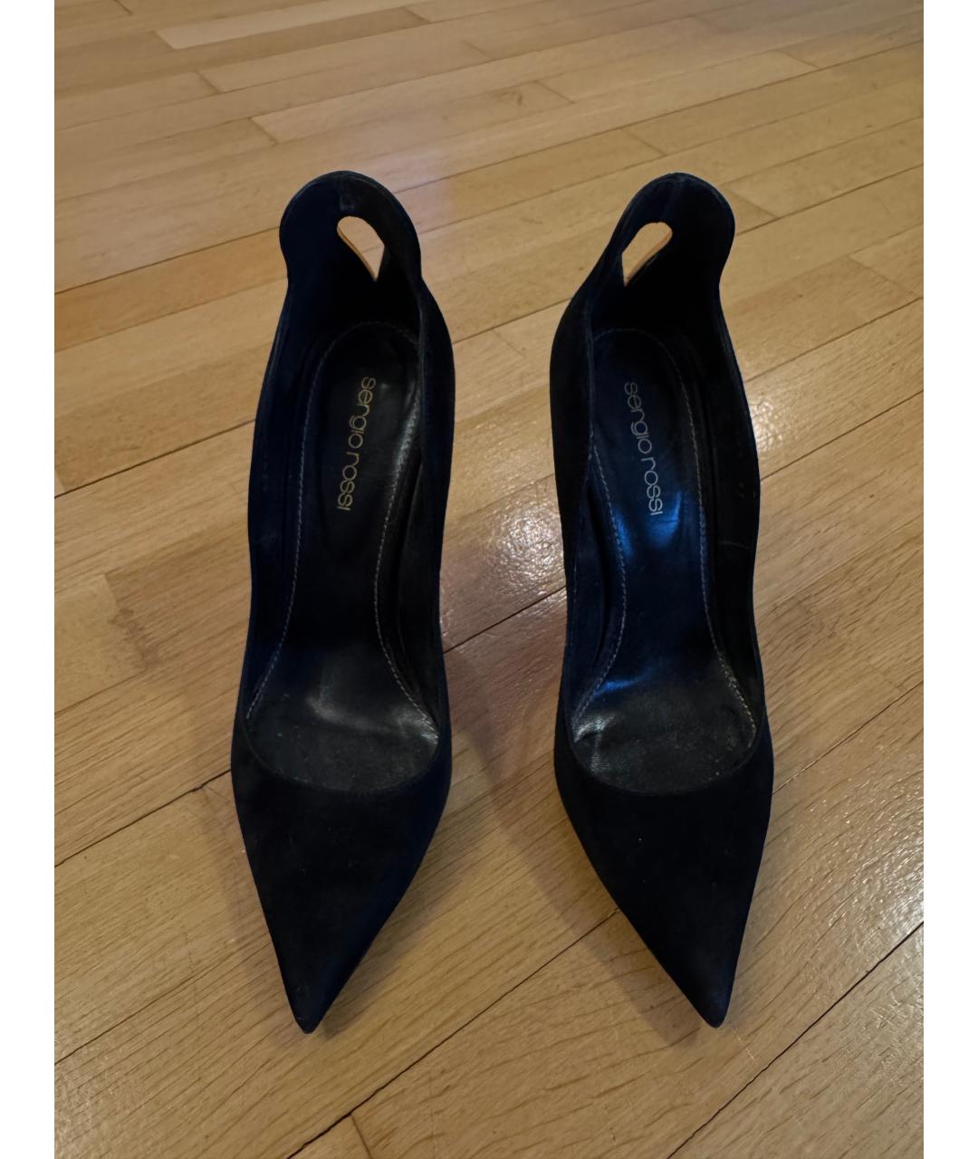 SERGIO ROSSI Черные замшевые туфли, фото 2