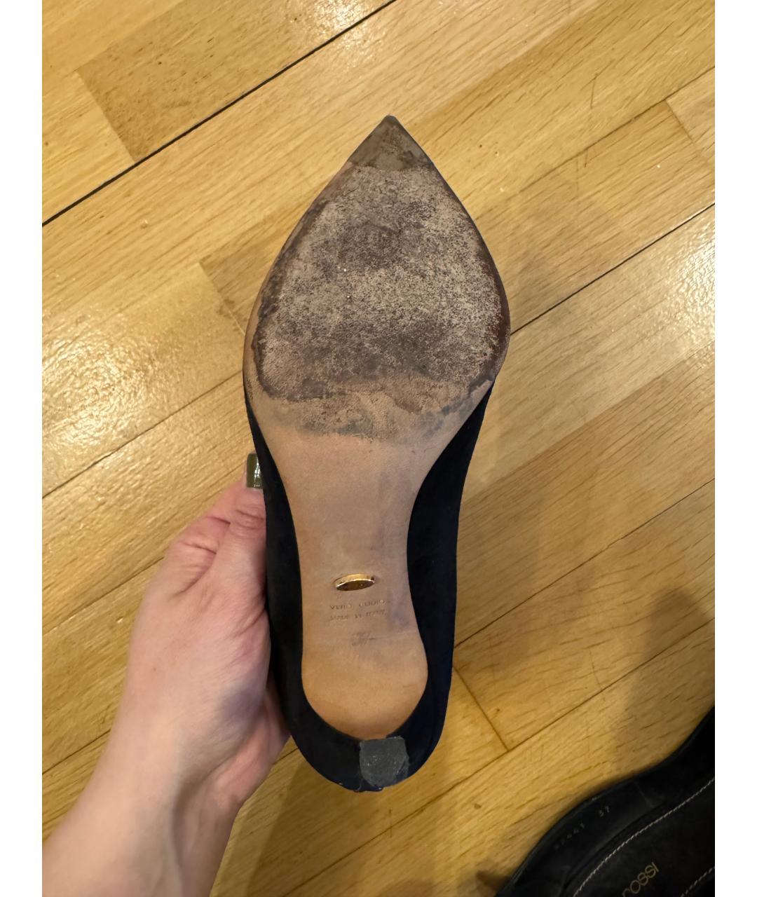 SERGIO ROSSI Черные замшевые туфли, фото 6
