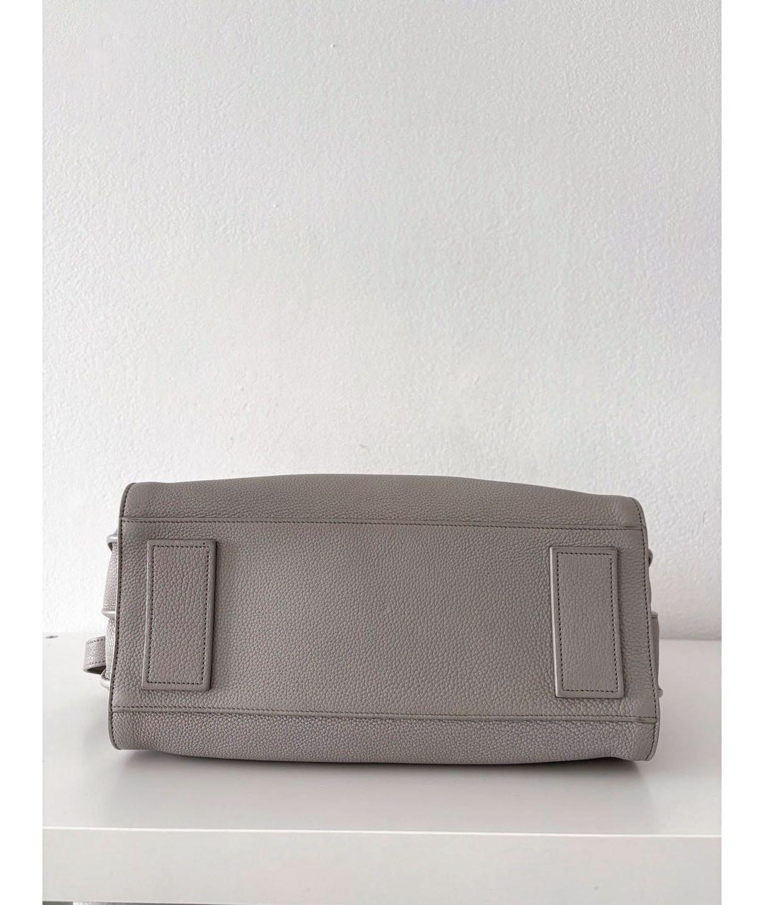 SAINT LAURENT Серая кожаная сумка тоут, фото 7