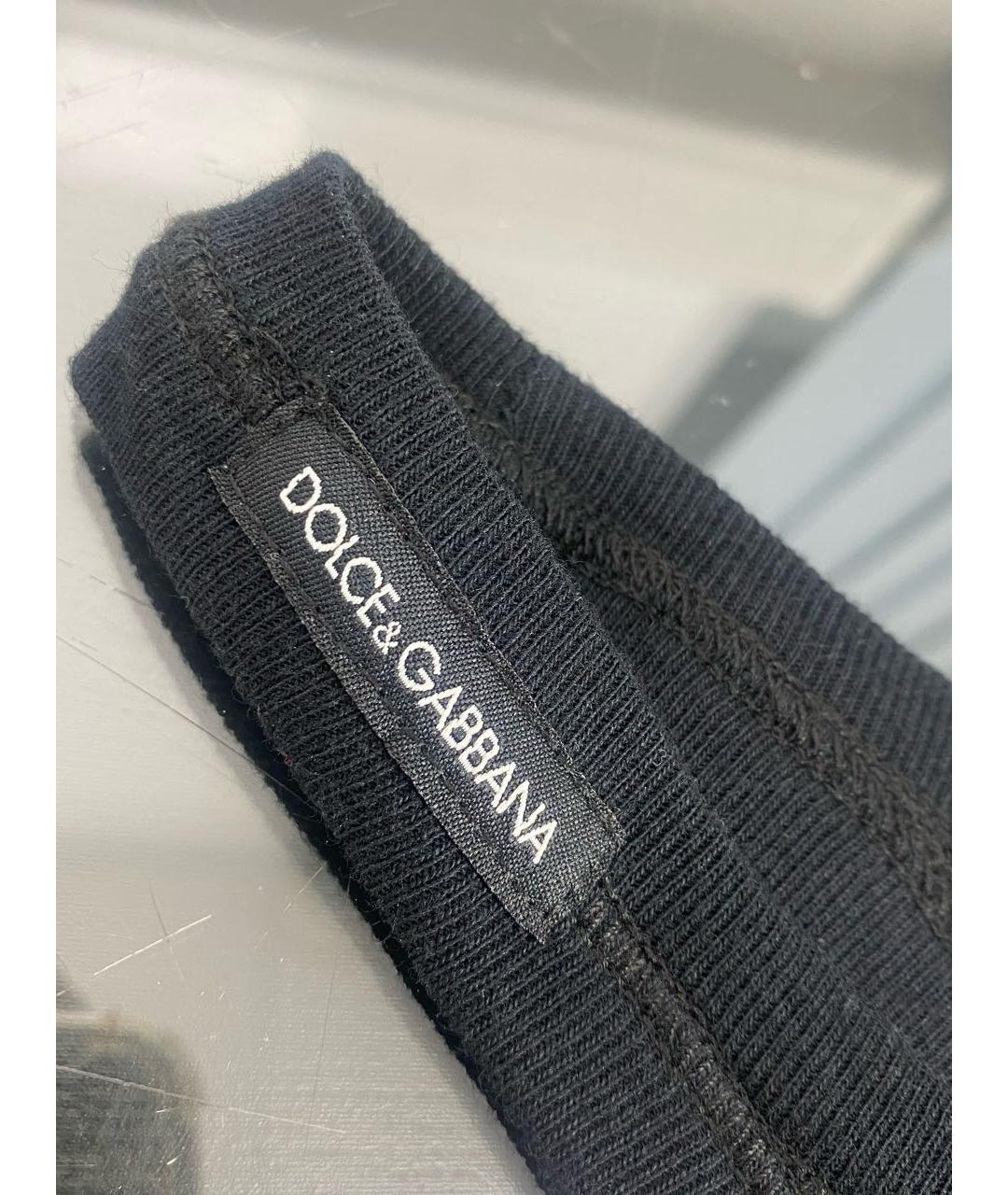 DOLCE&GABBANA Черное хлопковое повседневное платье, фото 4