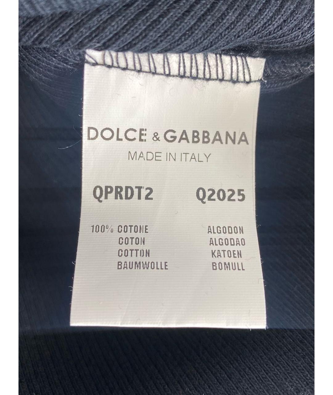 DOLCE&GABBANA Черное хлопковое повседневное платье, фото 6