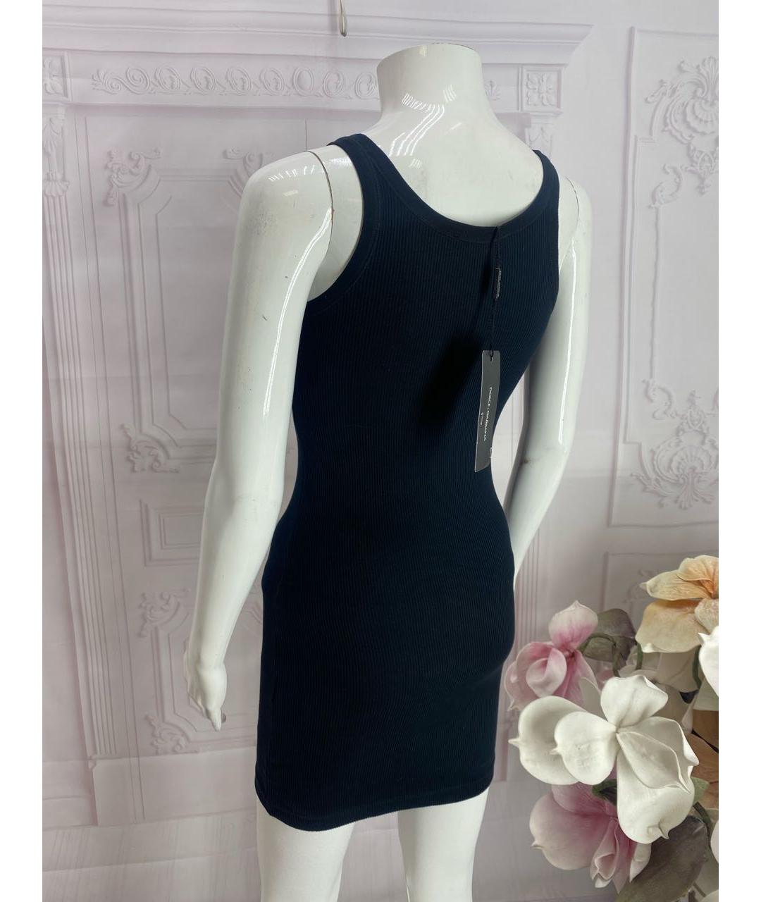 DOLCE&GABBANA Черное хлопковое повседневное платье, фото 5