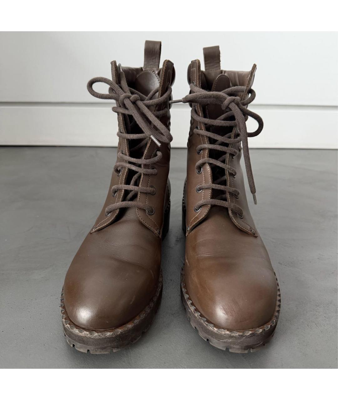 BOTTEGA VENETA Коричневые кожаные ботинки, фото 2