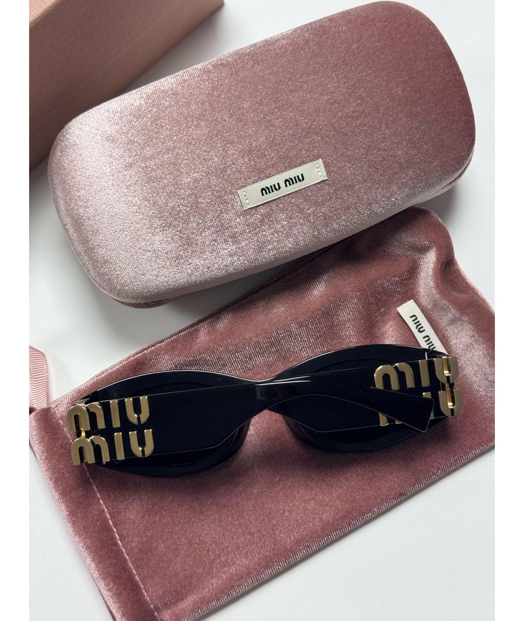 MIU MIU Черные пластиковые солнцезащитные очки, фото 5
