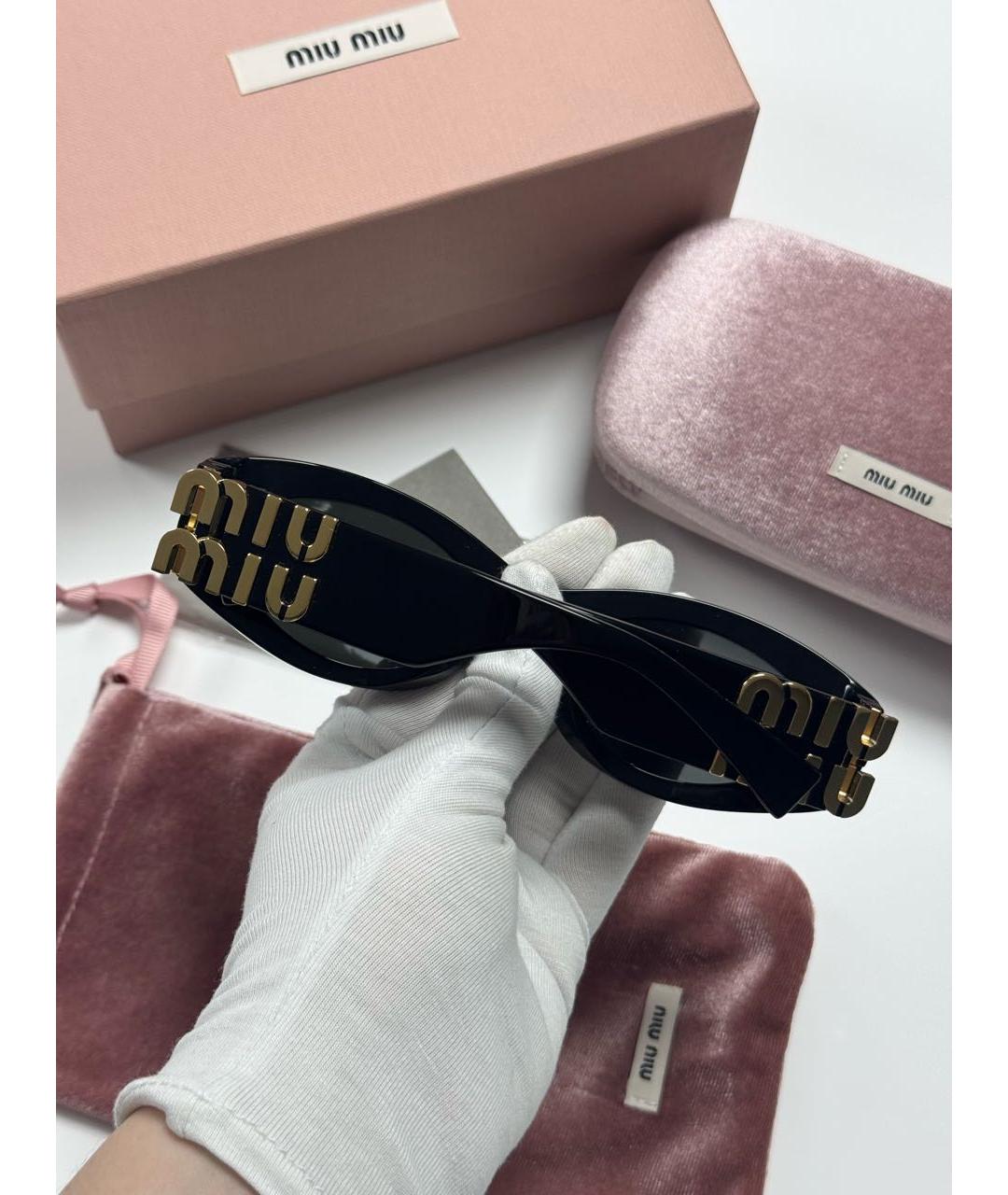 MIU MIU Черные пластиковые солнцезащитные очки, фото 7