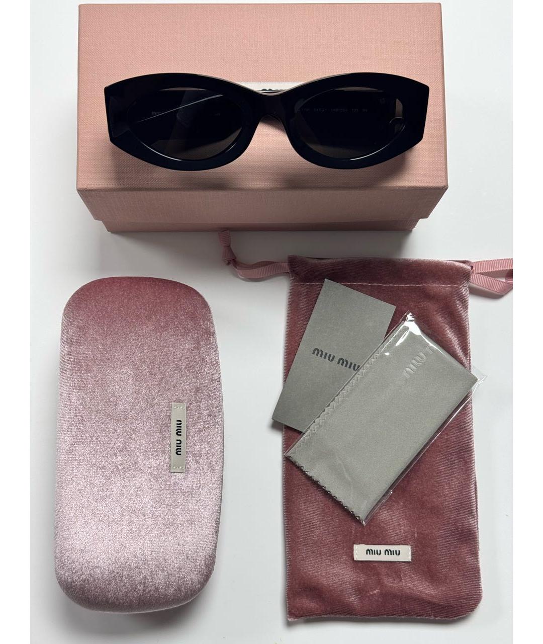 MIU MIU Черные пластиковые солнцезащитные очки, фото 2