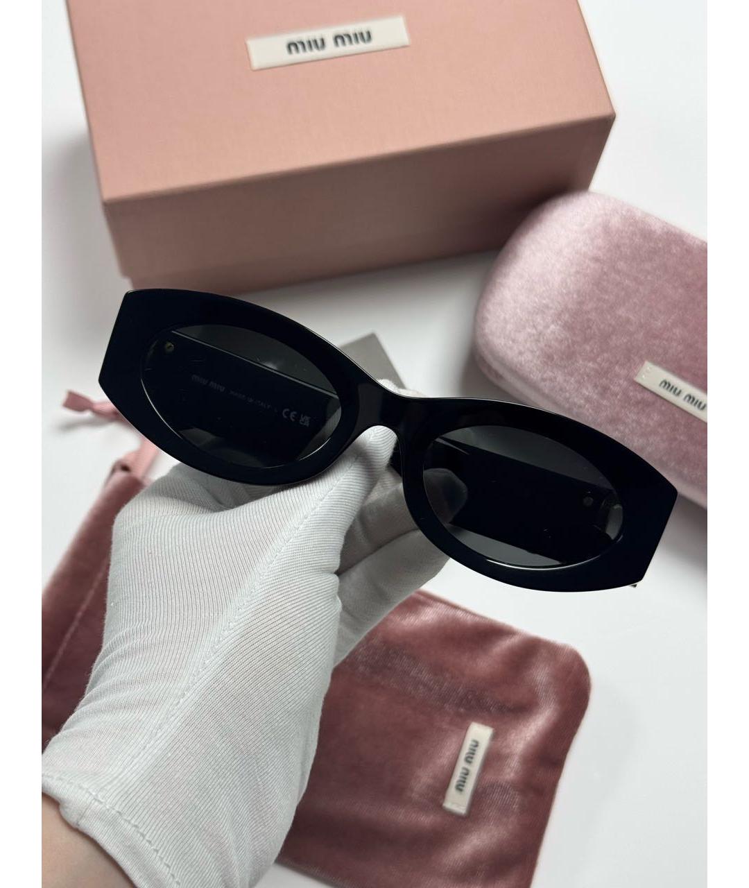 MIU MIU Черные пластиковые солнцезащитные очки, фото 6