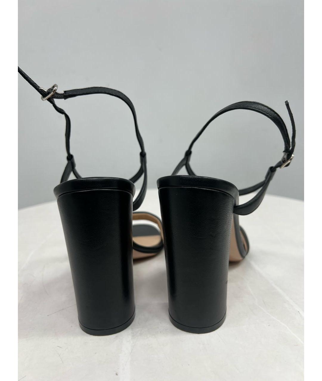 GIANVITO ROSSI Черные кожаные босоножки, фото 2