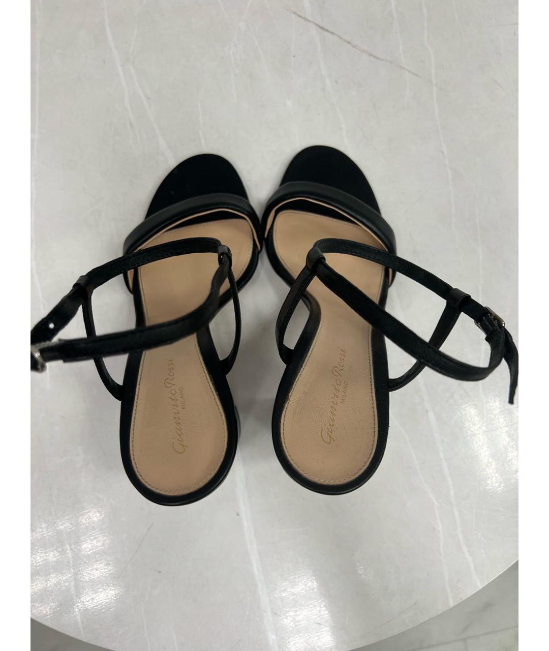 GIANVITO ROSSI Черные кожаные босоножки, фото 3