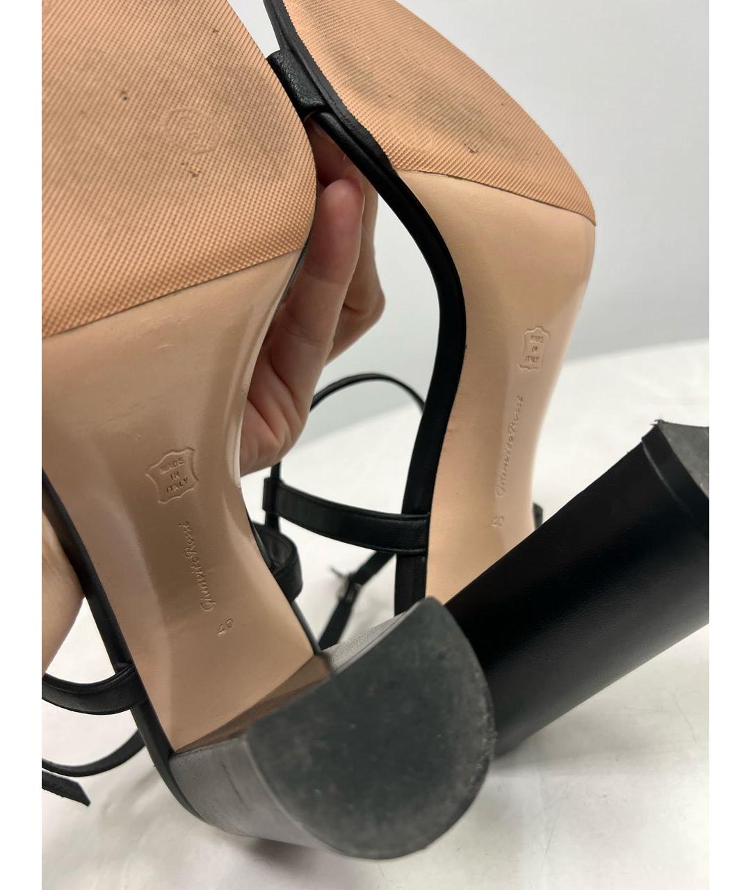 GIANVITO ROSSI Черные кожаные босоножки, фото 5