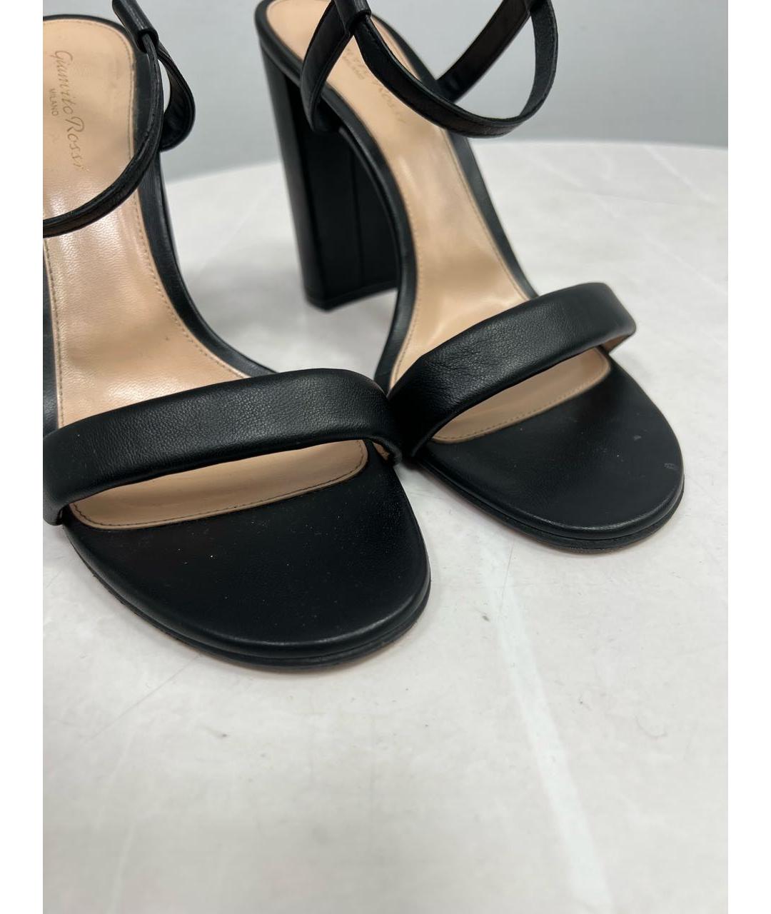 GIANVITO ROSSI Черные кожаные босоножки, фото 4