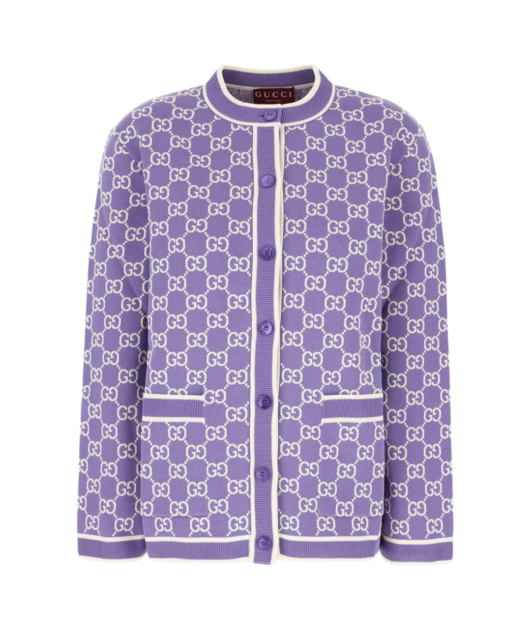 GUCCI Фиолетовый хлопковый кардиган, фото 1