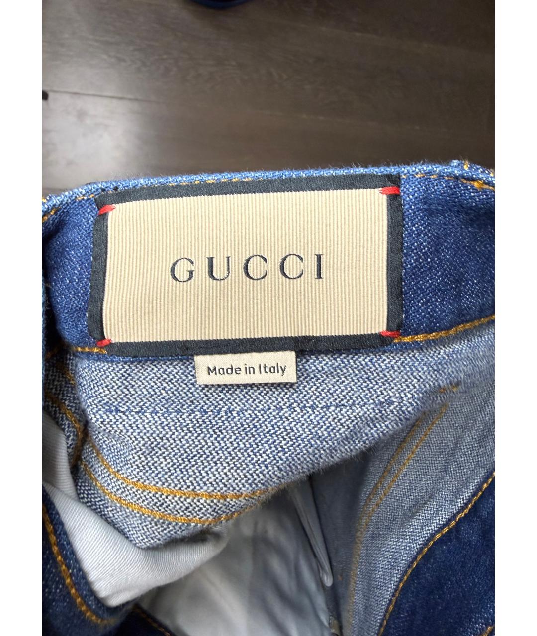 GUCCI Синие прямые джинсы, фото 3