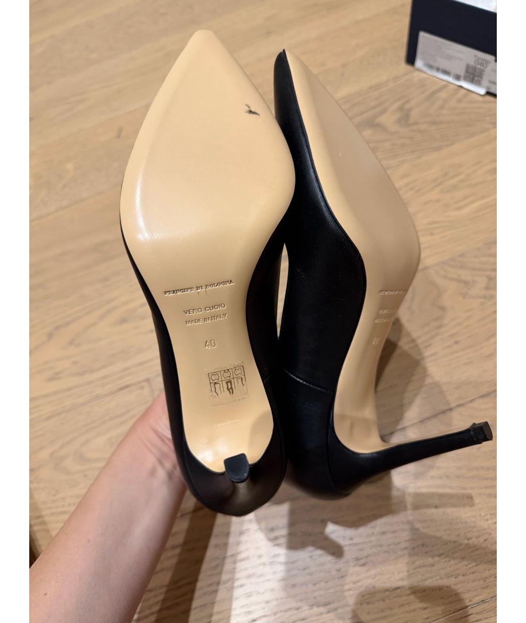 Principe di Bologna Черные кожаные туфли, фото 5