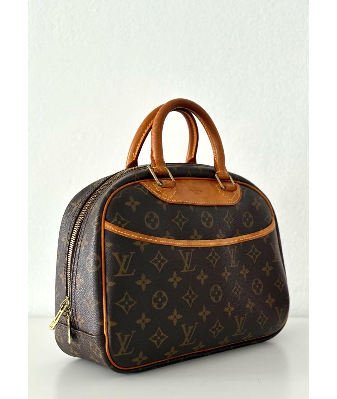 LOUIS VUITTON Коричневая кожаная сумка с короткими ручками, фото 2