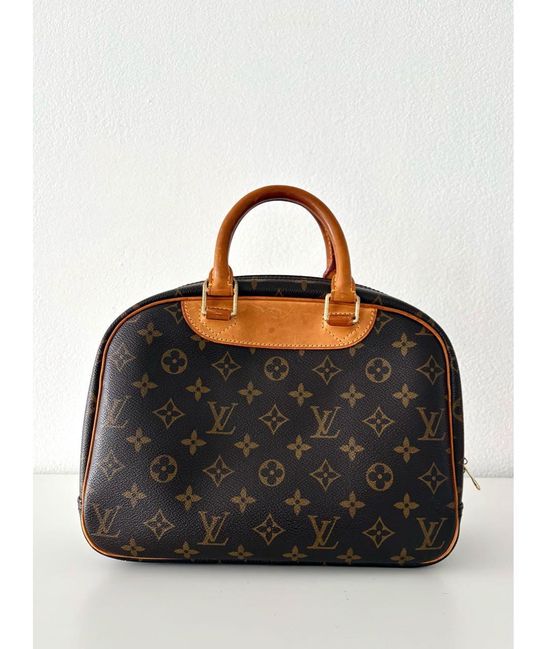 LOUIS VUITTON Коричневая кожаная сумка с короткими ручками, фото 3