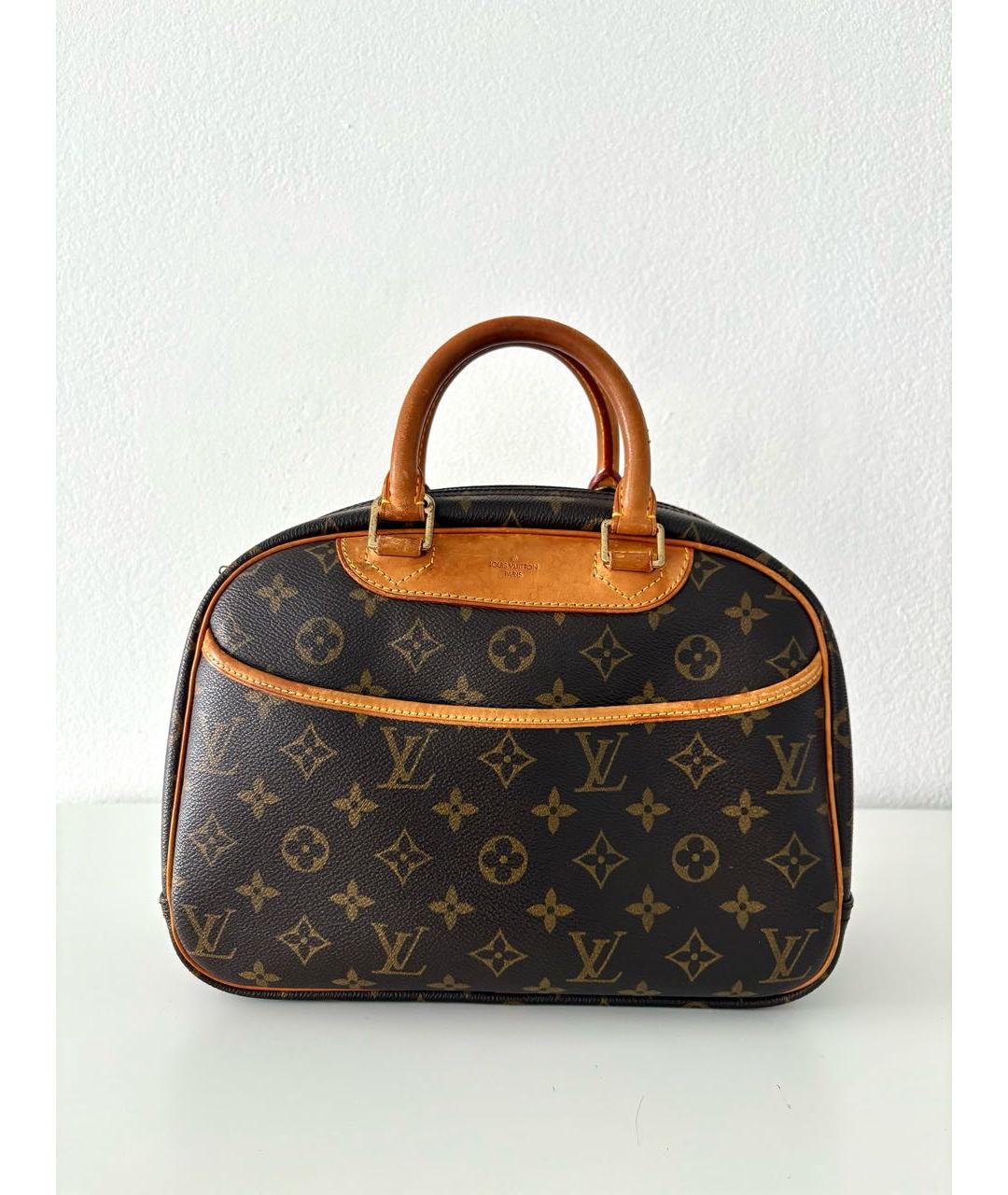 LOUIS VUITTON Коричневая кожаная сумка с короткими ручками, фото 6