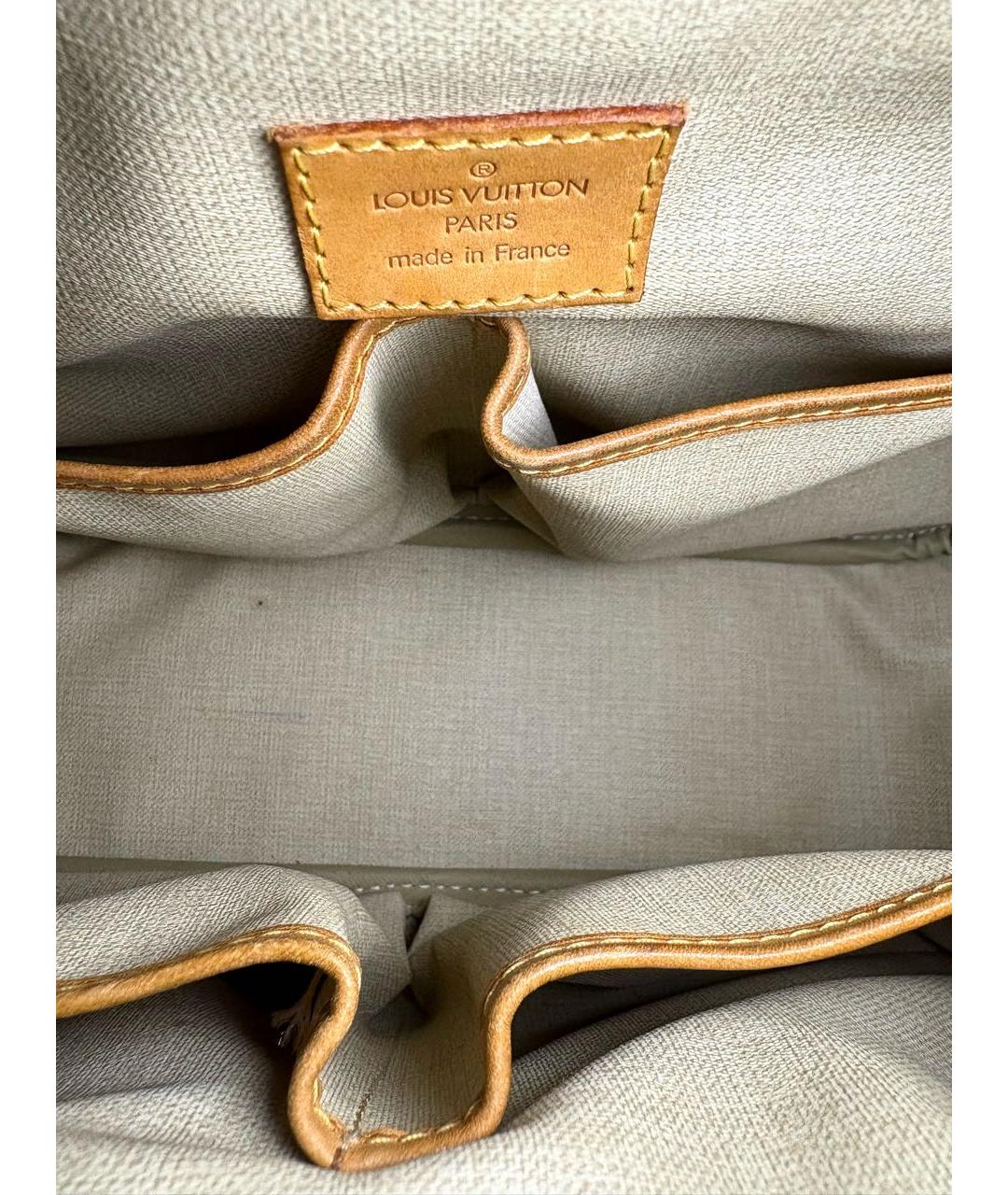 LOUIS VUITTON Коричневая кожаная сумка с короткими ручками, фото 4