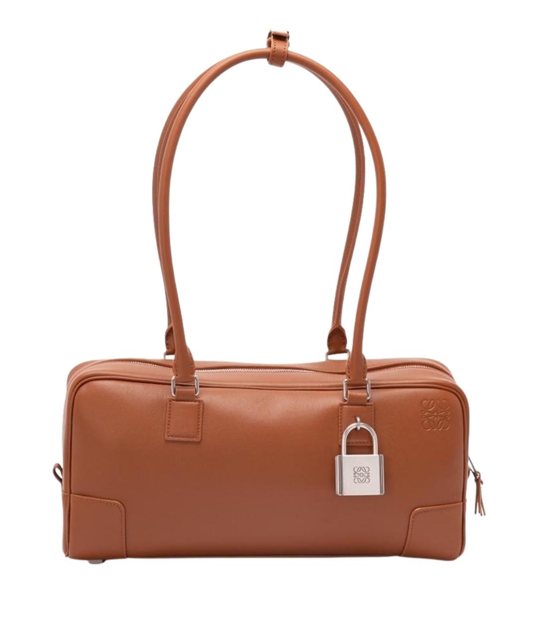 LOEWE Коричневая кожаная сумка через плечо, фото 1