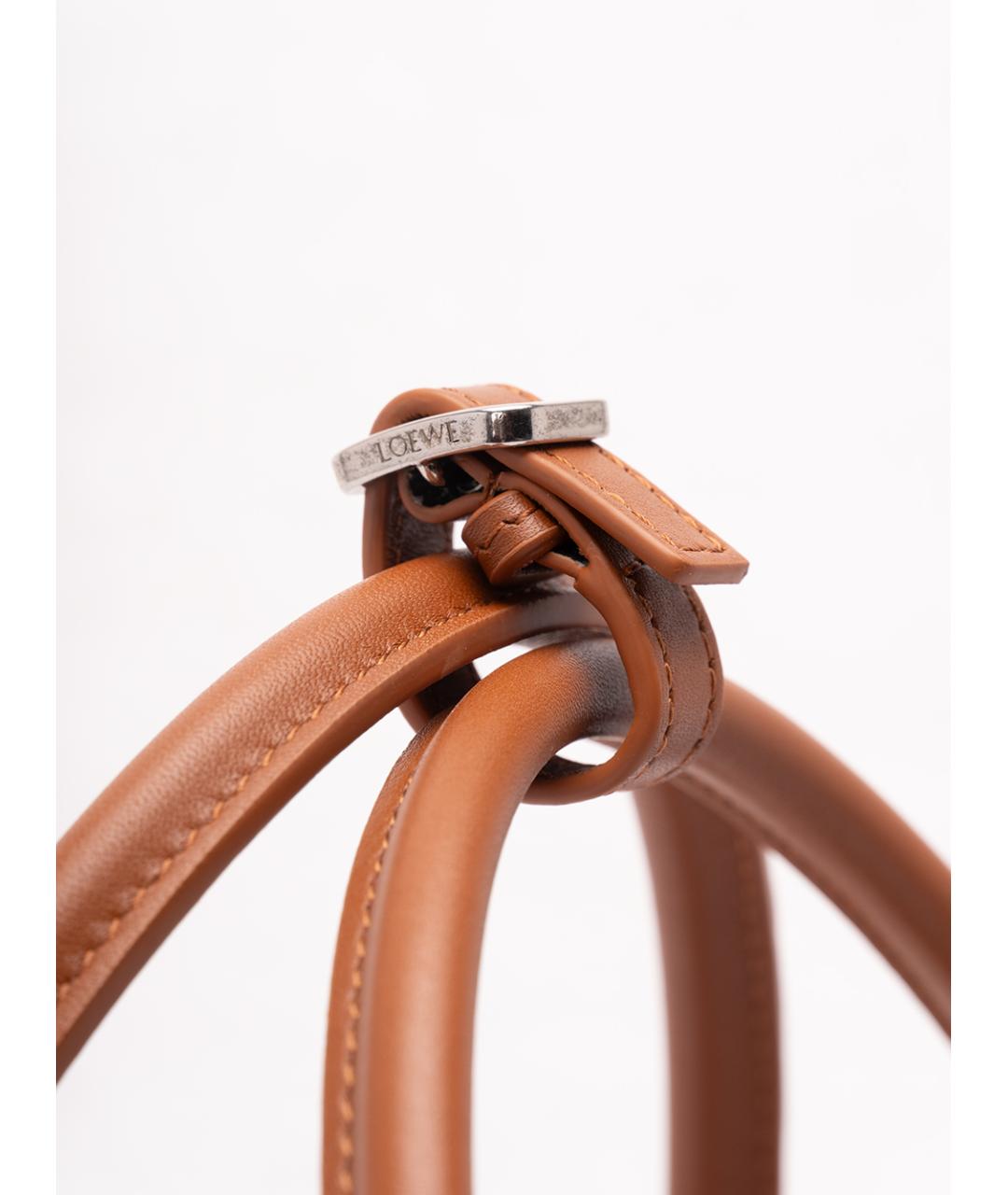 LOEWE Коричневая кожаная сумка через плечо, фото 4