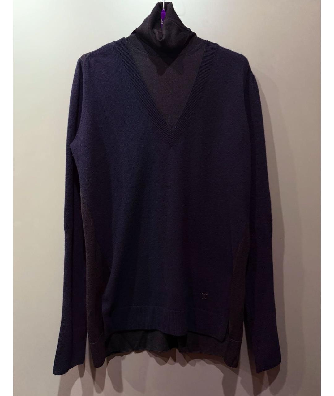 LOUIS VUITTON Темно-синяя шерстяная водолазка, фото 6