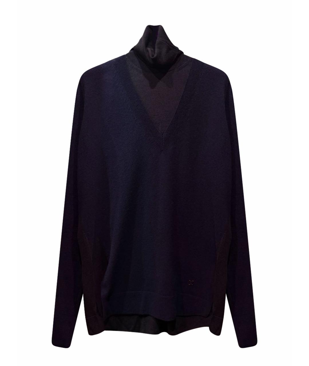 LOUIS VUITTON Темно-синяя шерстяная водолазка, фото 1