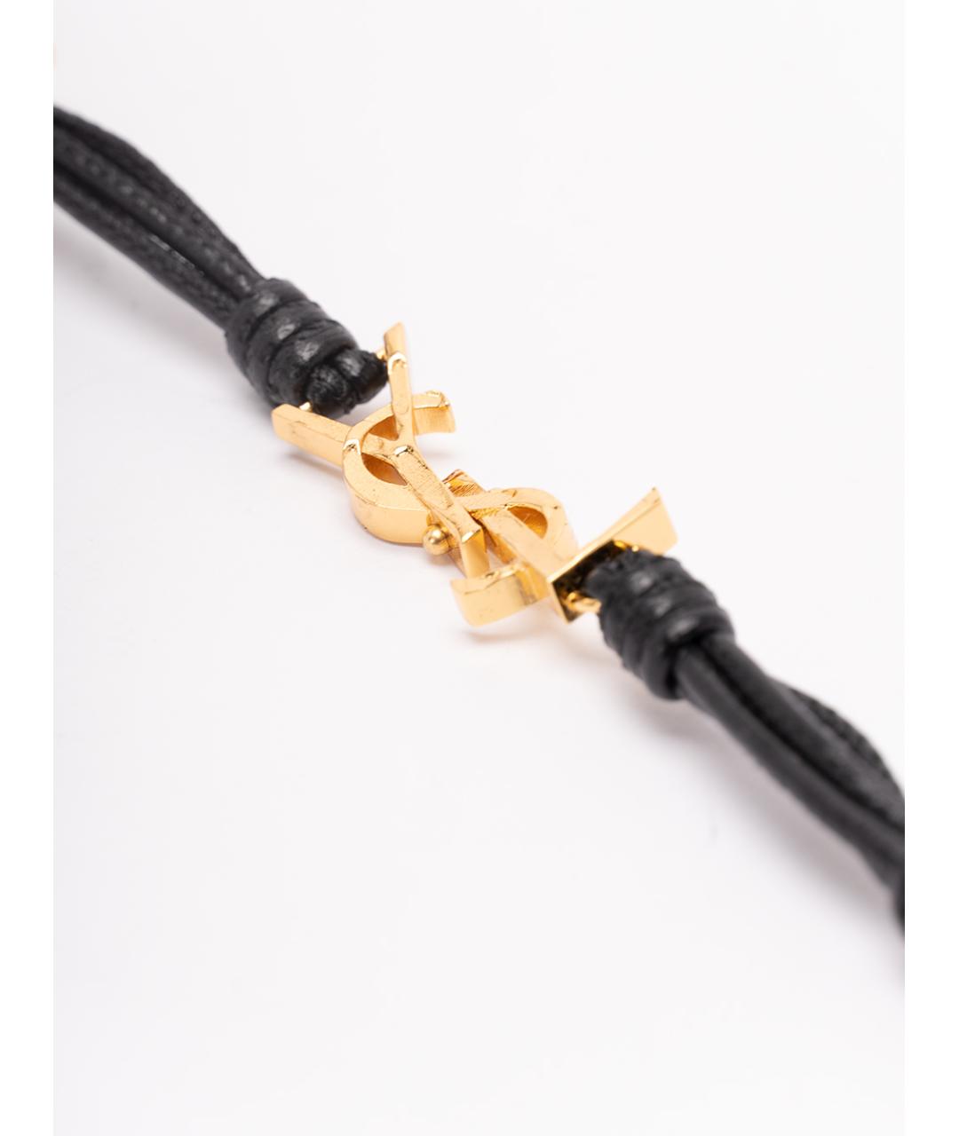 SAINT LAURENT Черный браслет, фото 2