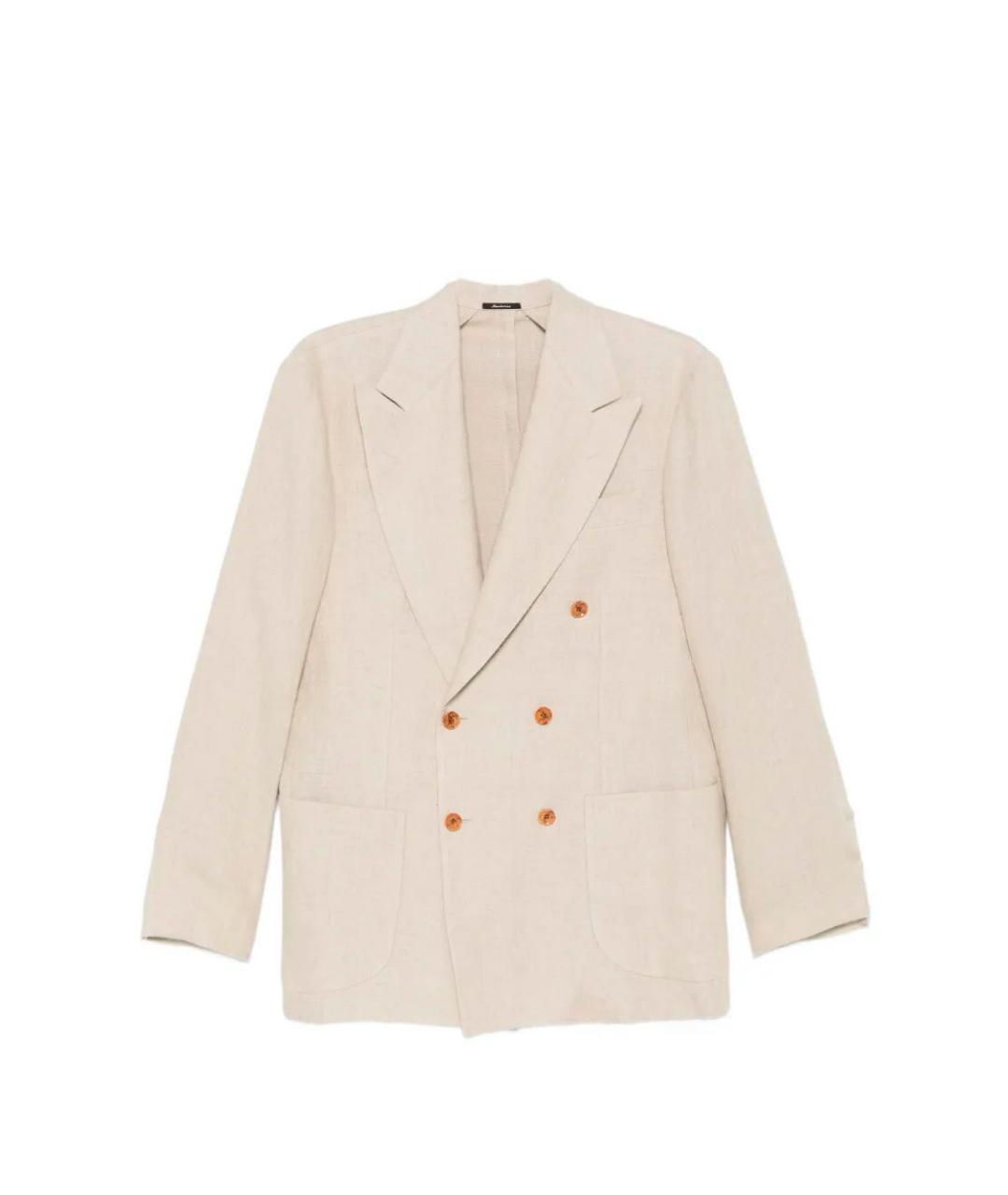 SARTORIO NAPOLI Бежевый льняной пиджак, фото 1