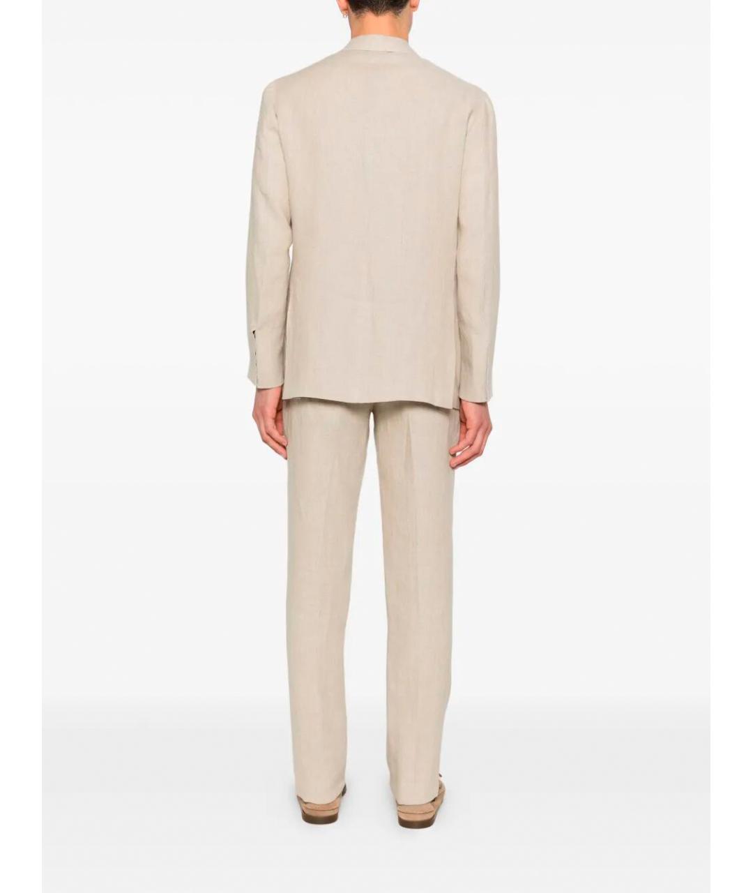 SARTORIO NAPOLI Бежевый льняной пиджак, фото 5