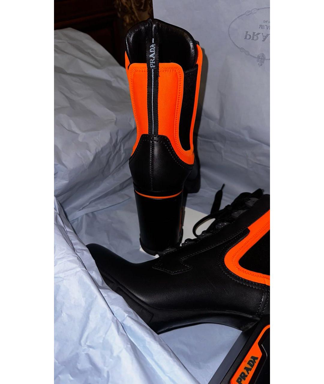 PRADA Черные кожаные ботильоны, фото 4