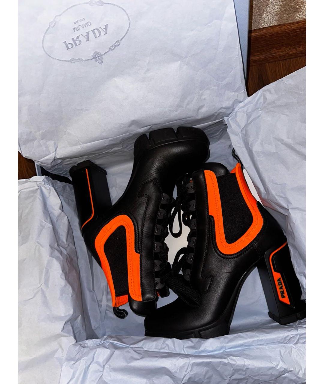 PRADA Черные кожаные ботильоны, фото 2