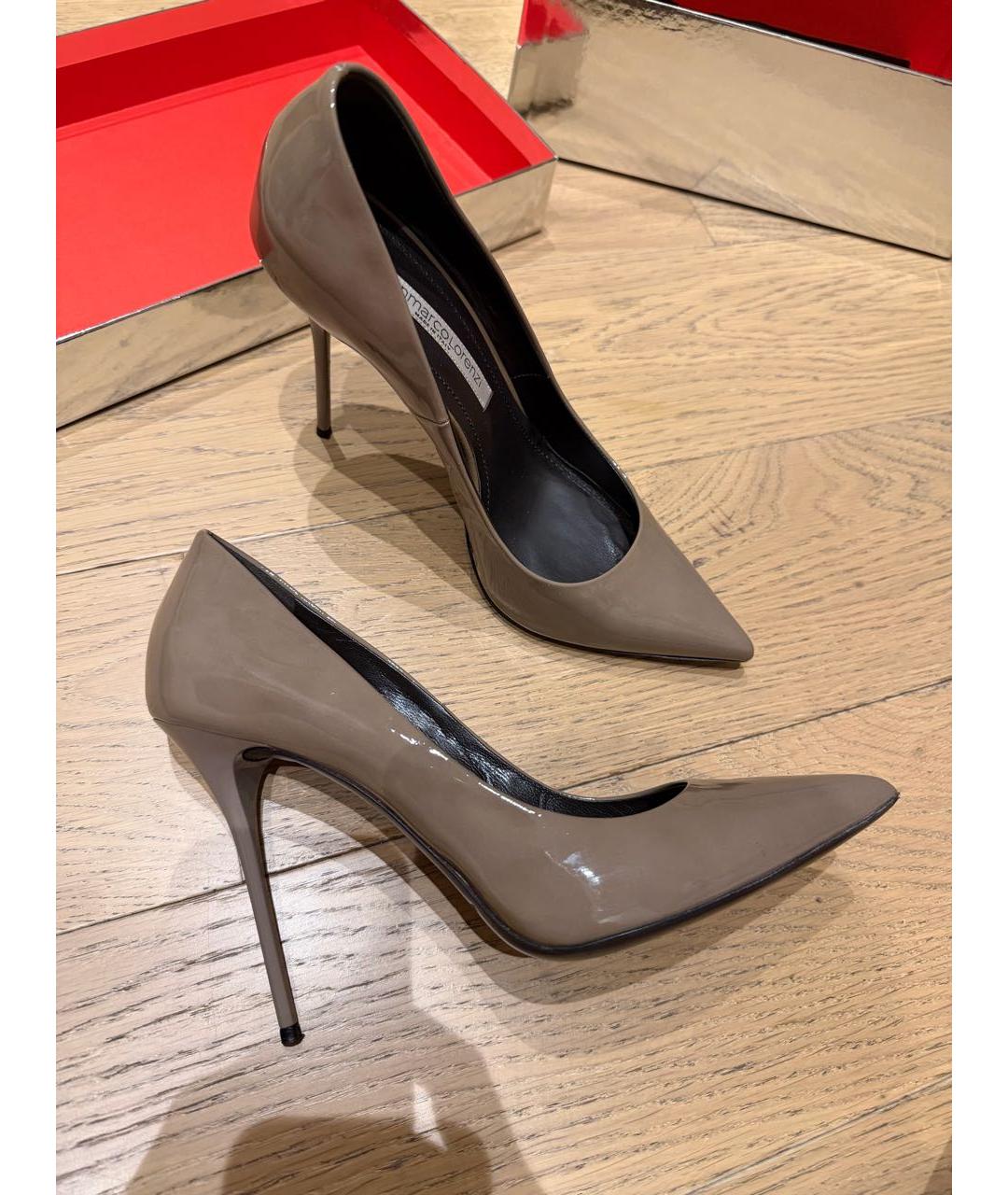 GIAN MARCO LORENZI Бежевые туфли из лакированной кожи, фото 2