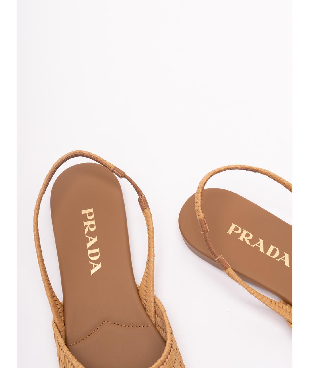 PRADA Бежевые босоножки, фото 4