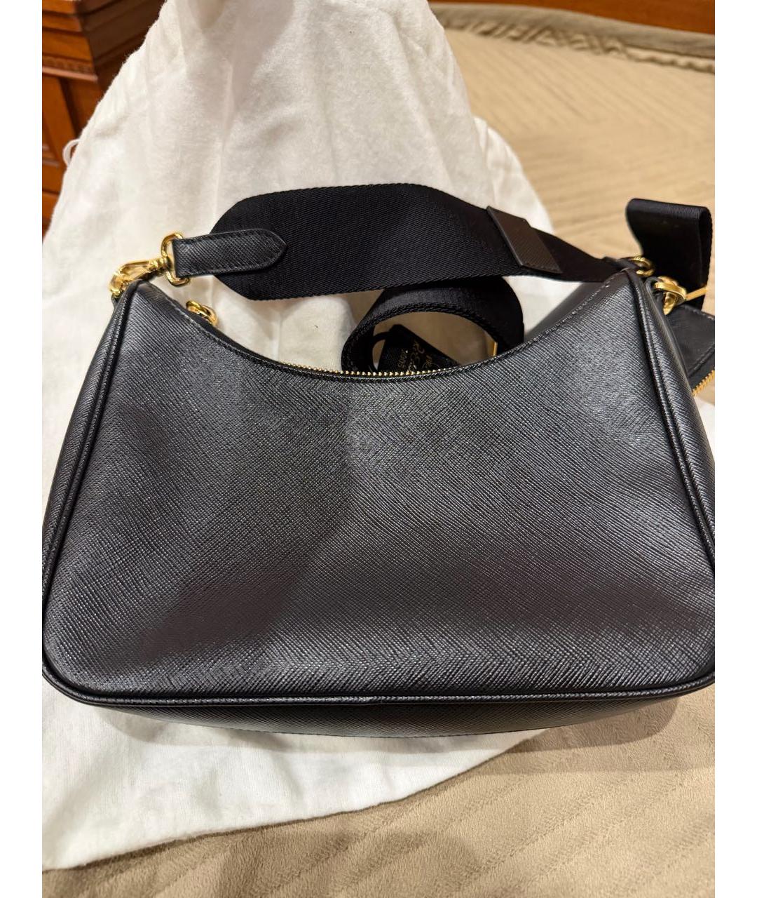 PRADA Черная кожаная сумка через плечо, фото 3