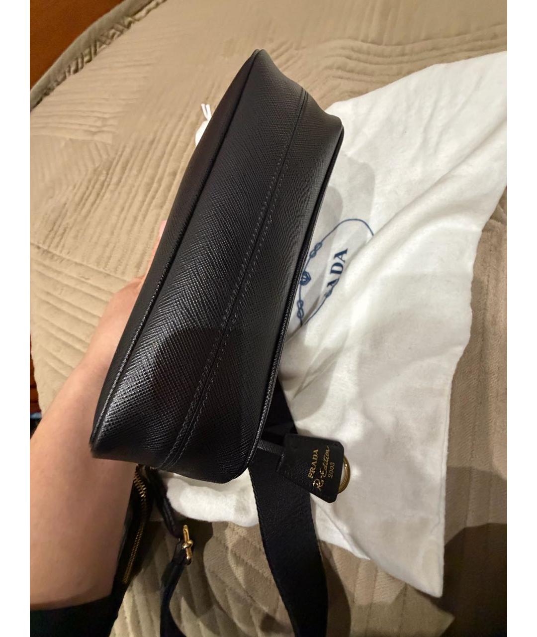 PRADA Черная кожаная сумка через плечо, фото 6