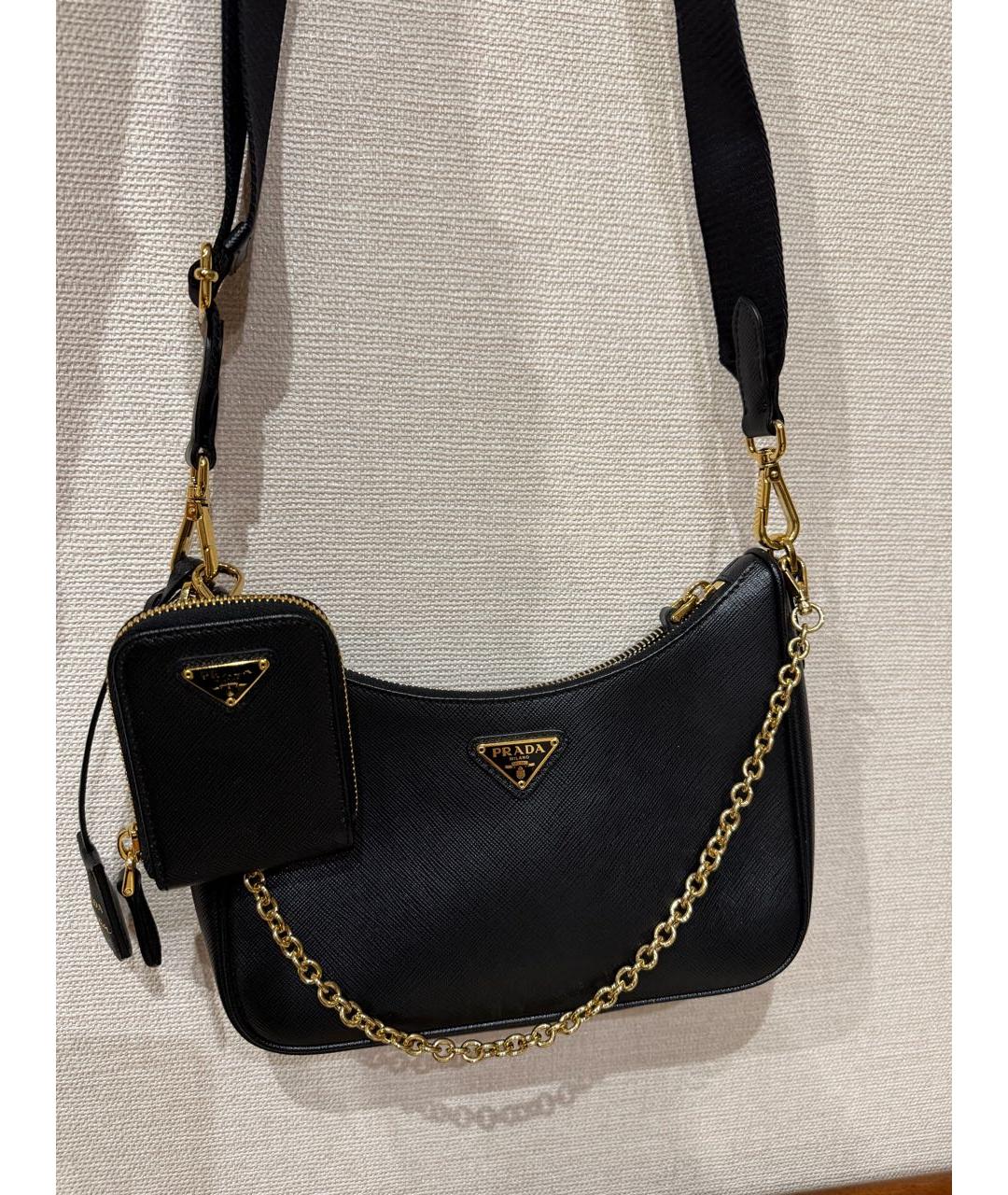 PRADA Черная кожаная сумка через плечо, фото 8