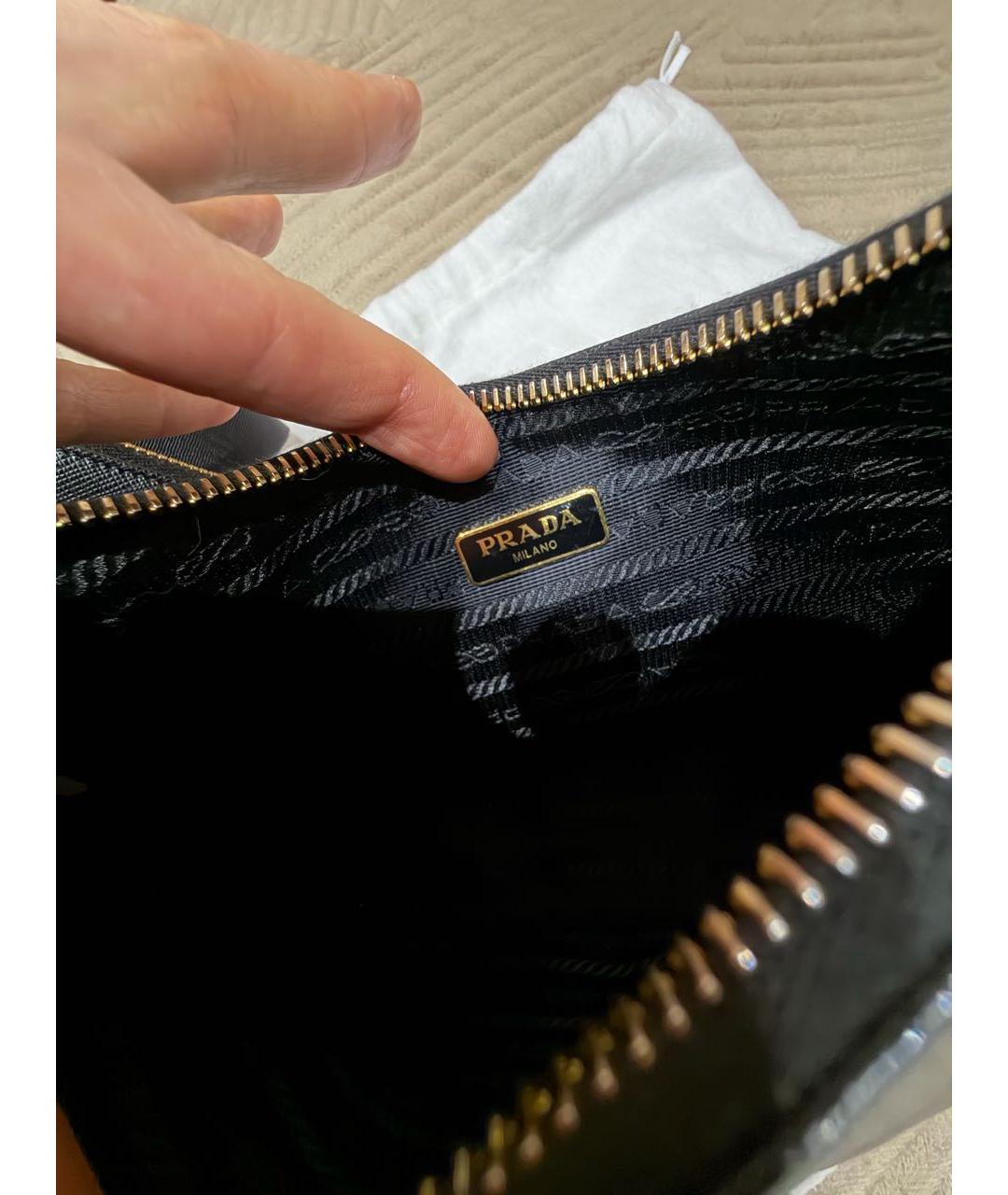 PRADA Черная кожаная сумка через плечо, фото 4