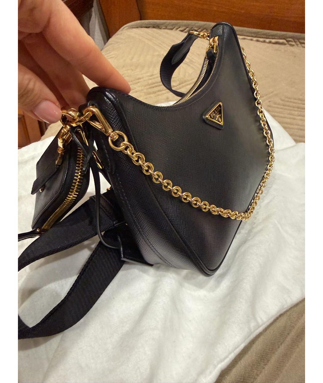 PRADA Черная кожаная сумка через плечо, фото 7