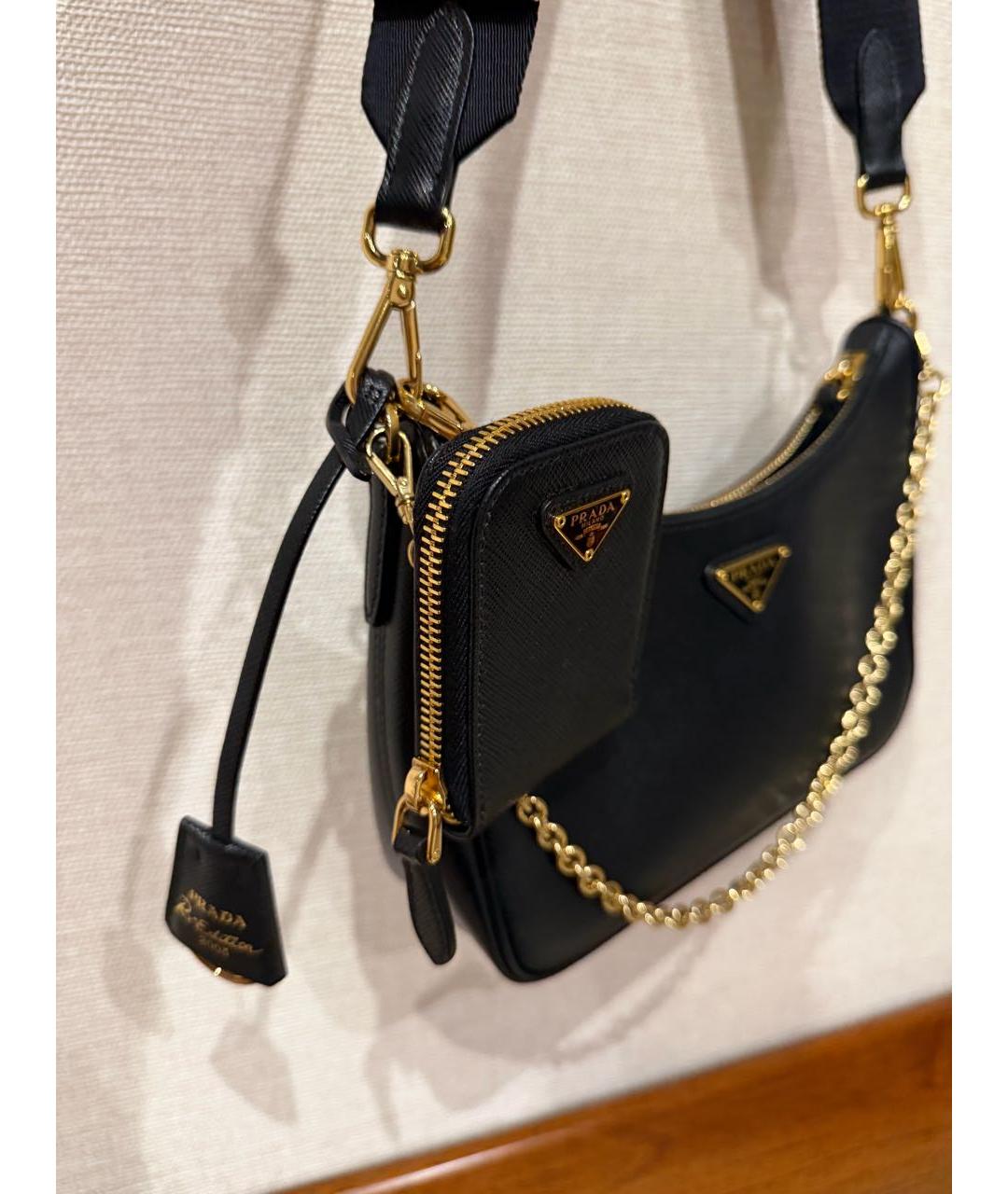 PRADA Черная кожаная сумка через плечо, фото 2