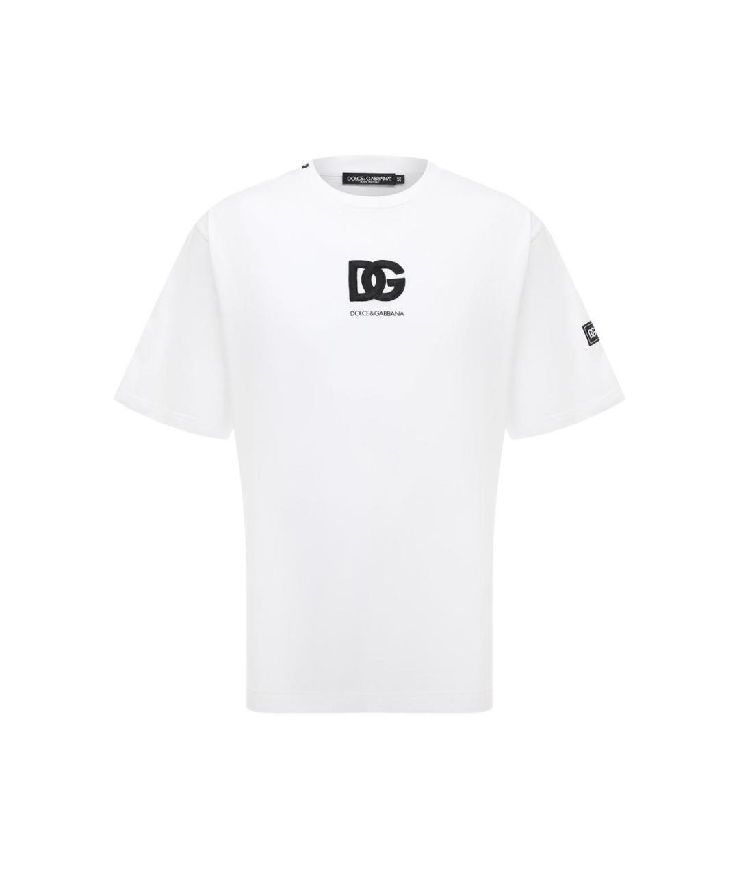 DOLCE&GABBANA Белая хлопковая футболка, фото 6