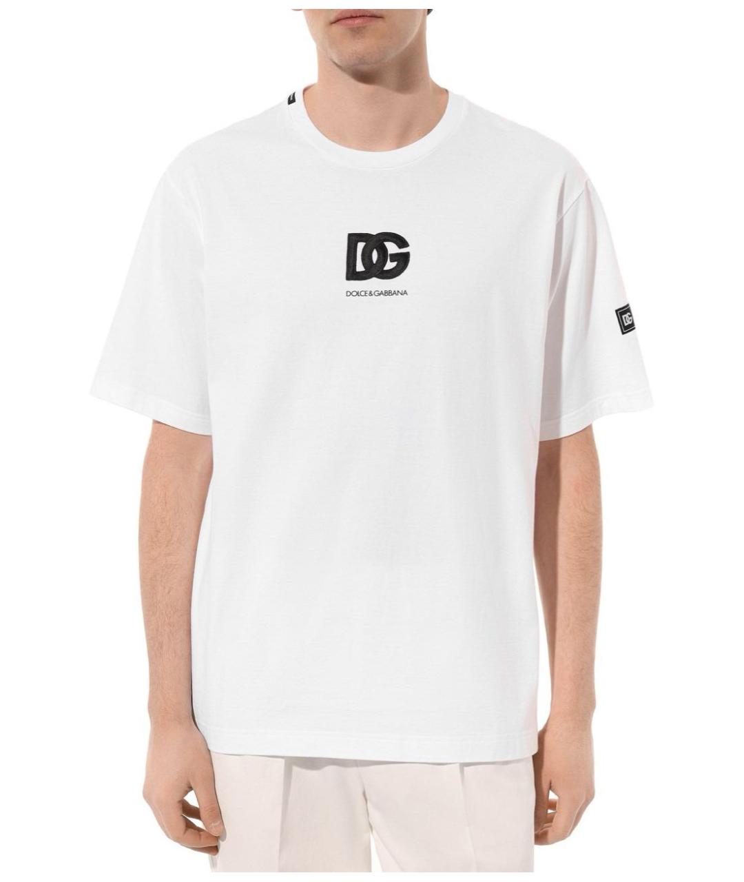 DOLCE&GABBANA Белая хлопковая футболка, фото 4
