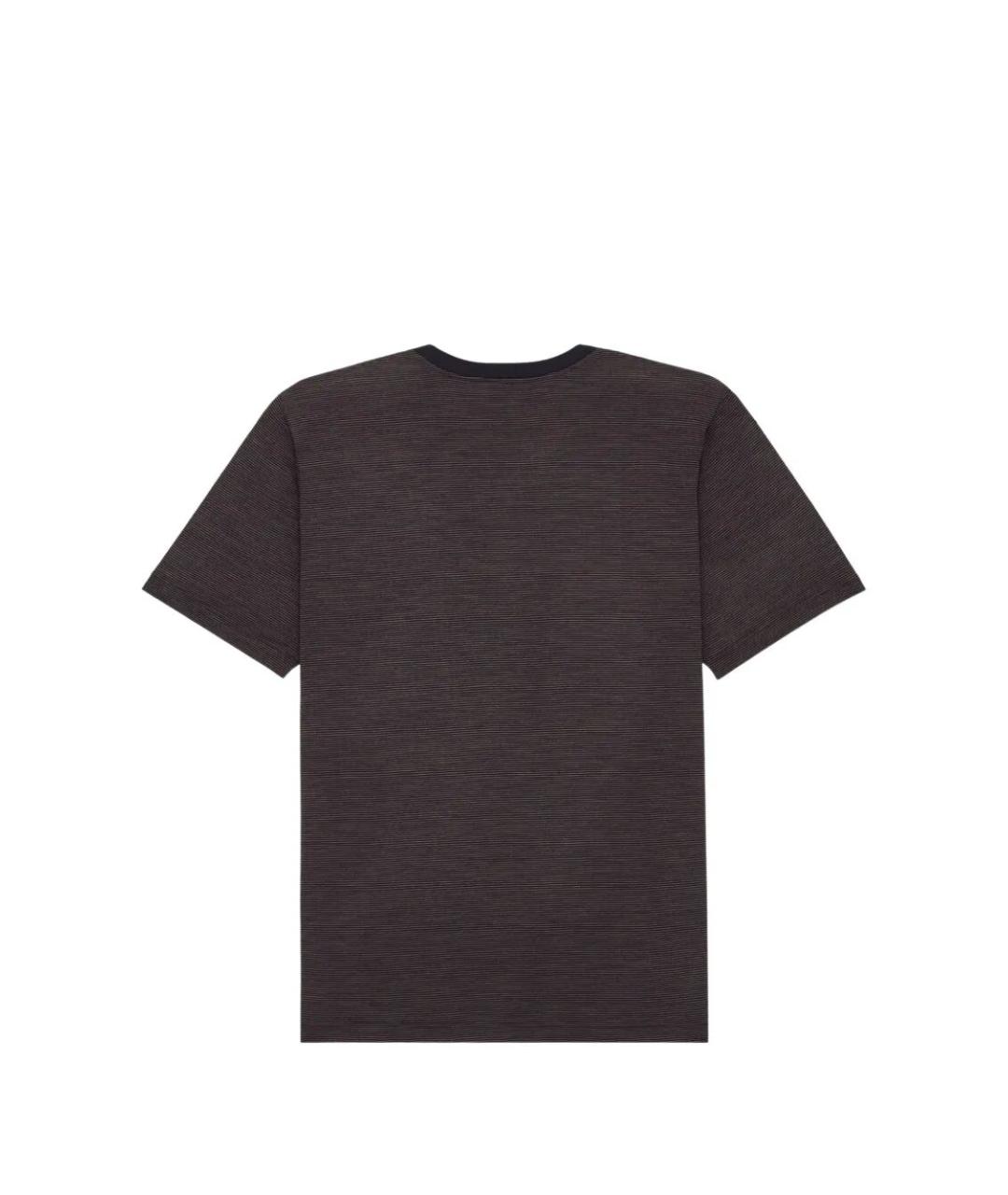 SAINT LAURENT Коричневая хлопко-шерстяная футболка, фото 2