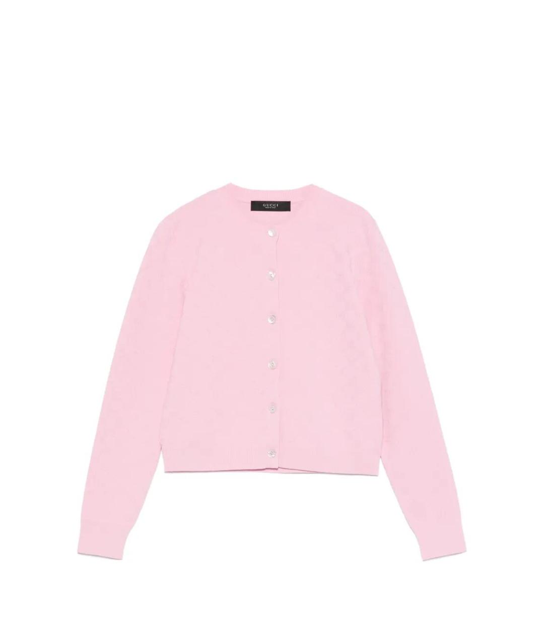 GUCCI Розовый вискозный кардиган, фото 1